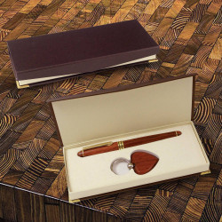 Personalized Rosewood Pen and Key Chain Gift Set