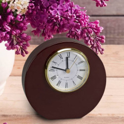 Personalized Wooden Round Disc Shaped Clock with Piano Finish