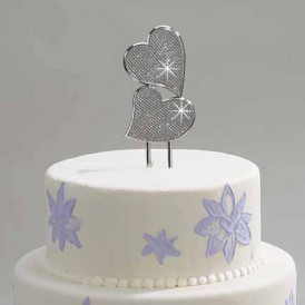 Personalized 7” Glitter Galore Beautiful Cake Topper Double Hearts