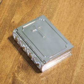 Personalized Bible Book Box with Hinged Cross Cover