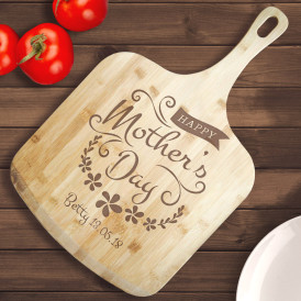 Customized Mother's Day Gifts, Personalized Bamboo Pizza Board, Gifts for Mom from Daughter