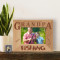 Personalized When the Going Gets Tough Grandpa Goes Fishing Wooden Picture Frame-5" x 3 1/2" Brown Horizontal (Frames)