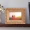 Him and Her Personalized Wooden Picture Frame-5" x 3 1/2" Brown Horizontal (Frames)
