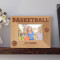 Basketball Personalized Wooden Picture Frame-5" x 3 1/2" Brown Horizontal (Frames)