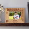 Baseball Personalized Wooden Picture Frame-5" x 3 1/2" Brown Horizontal (Frames)