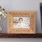 Baby's Name and Birthdate Personalized Wooden Picture Frame-5" x 3 1/2" Brown Horizontal (Frames)