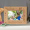 Happy Birthday Personalized Wooden Picture Frame-6" x 4" Brown Horizontal (Frames)
