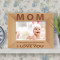 Mom I love You Personalized Wooden Picture Frame-6" x 4" Brown Horizontal (Frames)