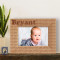 Logan Autumn Baby Personalized Wooden Picture Frame-6" x 4" Brown Horizontal (Frames)