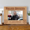 Police Officer Personalized Wooden Picture Frame-6" x 4" Brown Horizontal (Frames)