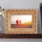 Him and Her Personalized Wooden Picture Frame-6" x 4" Brown Horizontal (Frames)