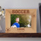 Soccer Personalized Wooden Picture Frame-6" x 4" Brown Horizontal (Frames)