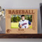 Baseball Personalized Wooden Picture Frame-6" x 4" Brown Horizontal (Frames)