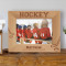 Hockey Personalized Wooden Picture Frame-7" x 5" Brown Horizontal (Frames)