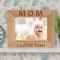 Mom I love You Personalized Wooden Picture Frame-7" x 5" Brown Horizontal (Frames)