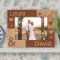 Him & Her Personalized Wooden Picture Frame 7" x 5" Brown Horizontal (Frames)
