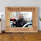 Police Officer Personalized Wooden Picture Frame-7" x 5" Brown Horizontal (Frames)