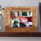 Firefighter Personalized Wooden Picture Frame-6" x 4" Brown Horizontal (Frames)