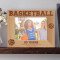 Basketball Personalized Wooden Picture Frame-7" x 5" Brown Horizontal (Frames)