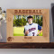Baseball Personalized Wooden Picture Frame-7" x 5" Brown Horizontal (Frames)