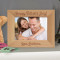 Happy Fathers' Day Personalized Wooden Picture Frame-7" x 5" Brown Horizontal (Frames)