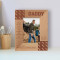 What My Dad Has Taught Me Cannot Be Learned In School Personalized Wooden Frame 3 1/2" x 5" Brown (Vertical)