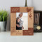 Our Heart's Belong To Grandma & Grandpa Personalized Wooden Frame 3 1/2" x 5" Brown (Vertical)