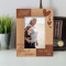 Our Heart's Belong To Grandma & Grandpa Personalized Wooden Frame 4" x 6" Brown (Vertical)