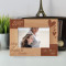 Our Heart's Belong To Grandma & Grandpa Personalized Wooden Frame-6" x 4" Brown Horizontal