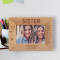 A Sister Is One Who Reaches For Your Hand And Touches Your Heart Personalized Wooden Frame-6" x 4" Brown Horizontal