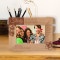 Life Should Be Lived With A Smile On Your Face Personalized Wooden Frame-6" x 4" Brown Horizontal