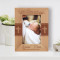 God Bless Our Little Man Personalized Wooden Frame 4" x 6" Brown (Vertical)