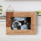 Love At First Heartbeat Personalized Wooden Frame-6" x 4" Brown Horizontal