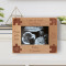Love At First Heartbeat Personalized Wooden Frame-5" x 3 1/2" Brown Horizontal