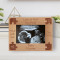 Love At First Heartbeat Personalized Wooden Frame-6" x 4" Brown Horizontal