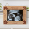 Love At First Heartbeat Personalized Wooden Frame-7" x 5" Brown Horizontal