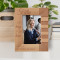 Joy Hug Fun Love Personalized Wooden Frame 4" x 6" Brown (Vertical)