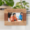 Wishing You A Day Filled With Smiles & Laughter Personalized Wooden Frame-6" x 4" Brown Horizontal