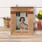 Time Passes And We May Be Apart Personalized Wooden Frame 3 1/2" x 5" Brown (Vertical)