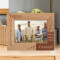 Three Generation Personalized Wooden Frame-7" x 5" Brown Horizontal
