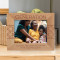 Three Generation Personalized Wooden Frame-7" x 5" Brown Horizontal