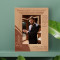 Because Of You, I Can Feel Myself Slowly, But Surely, Becoming The Me Personalized Wooden Frame 4" x 6" Brown (Vertical)