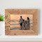 Family Means Nobody Gets Left Behind Or Forgotten Personalized Wooden Frame-7" x 5" Brown Horizontal