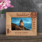 Rhode Island Personalized Wooden Frame-6" x 4" Brown Horizontal