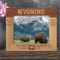 Wyoming Personalized Wooden Frame-10" x 8" Brown Horizontal