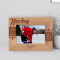 Hockey Personalized Wooden Frame-6" x 4" Brown Horizontal