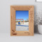Hockey Personalized Wooden Frame 4" x 6" Brown (Vertical)