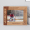 Hockey Personalized Wooden Frame 7" x 5" Brown Horizontal