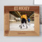 Ice Hockey Personalized Wooden Frame-10" x 8" Brown Horizontal