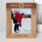 Hockey Personalized Wooden Frame 8" x 10" Brown (Vertical)